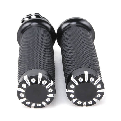 Solidspare Motorcycle 1" Handlebar Hand Grips For Harley Touring Softail Dyna Sportster XL
