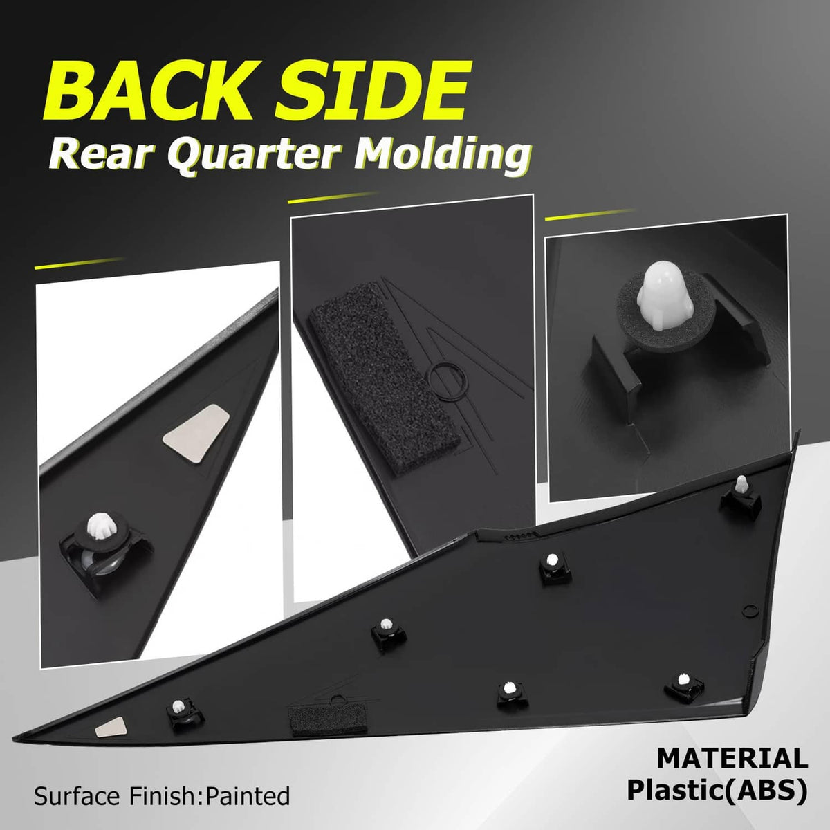 Solid Spare Rear LH+RH Quarter Molding Cover Panel For Toyota Prius 16-22 Prius Prime 17-22