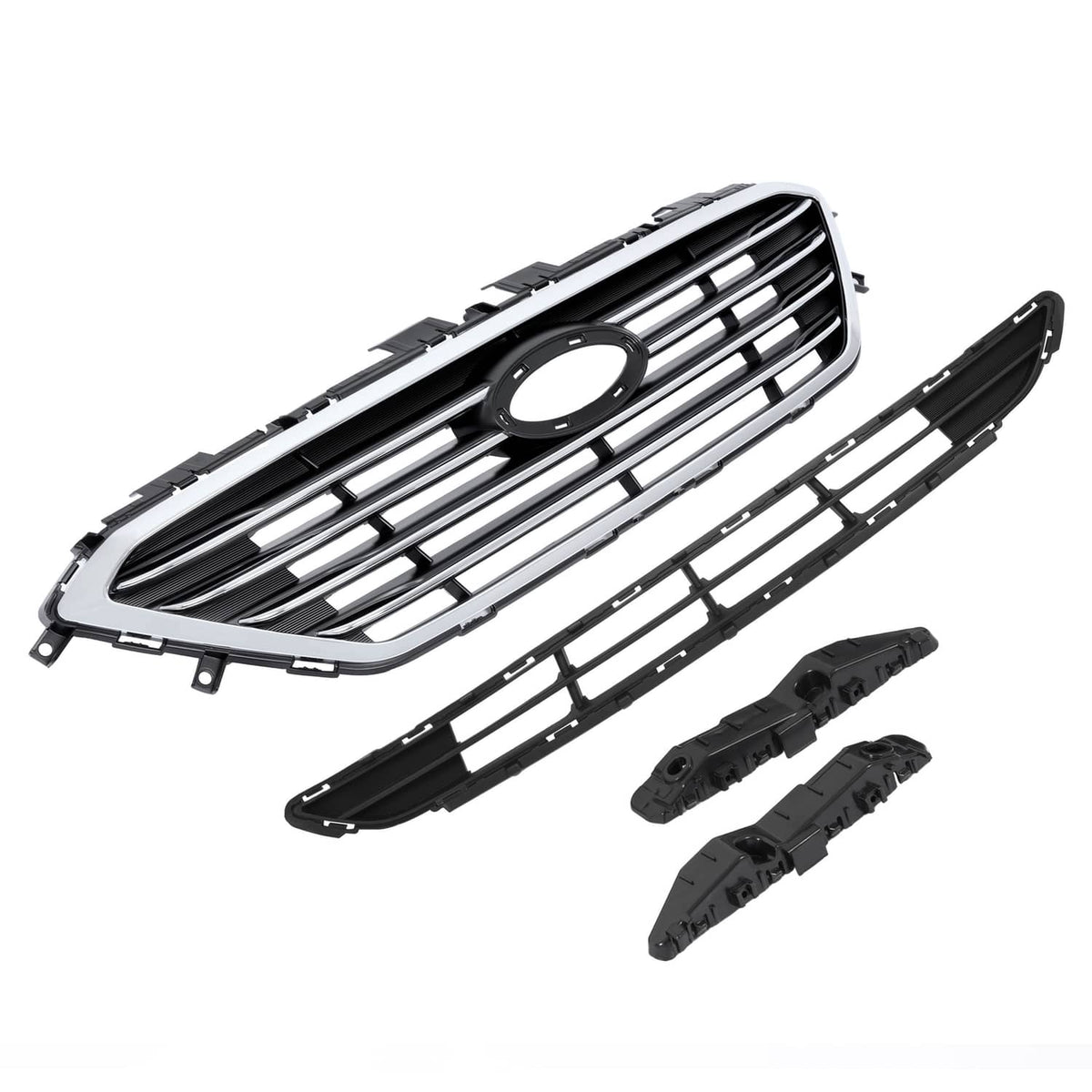 Solid Spare For 2015 2016 2017 Hyundai Sonata Front Upper Lower Grill W/ Bumper Bracket 4Pcs