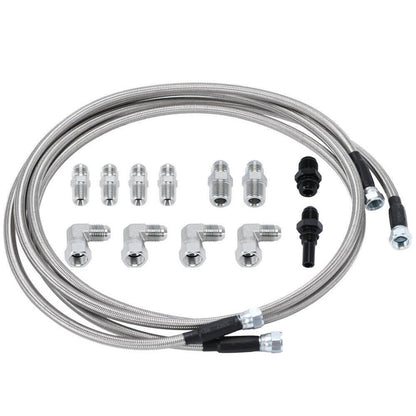Solidspare Flexible SS Braided Transmission Cooler Lines Kit (6AN Hose) For GM 4L60E 4L80E