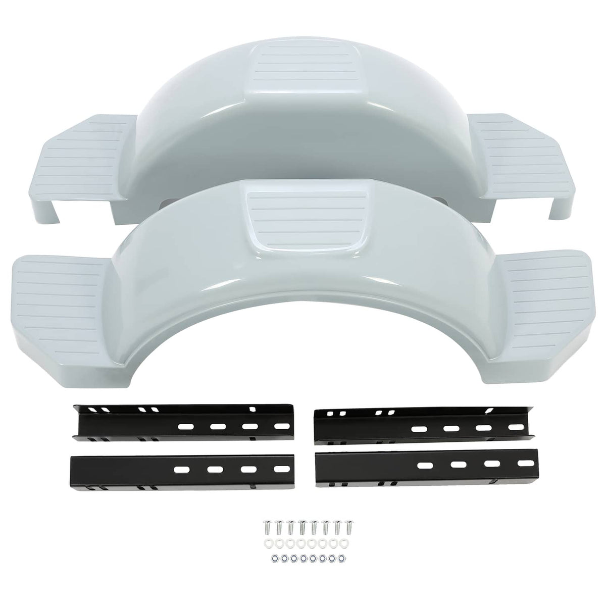 Solidspare 2 pcs Single Axle Trailer Fenders For 13" Wheels Tire Skirt Boat Gray