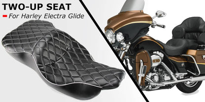 Solidspare For 97-07 Harley Electra Glide Standard  Seat Rider Driver Passenger 2Up Diamond