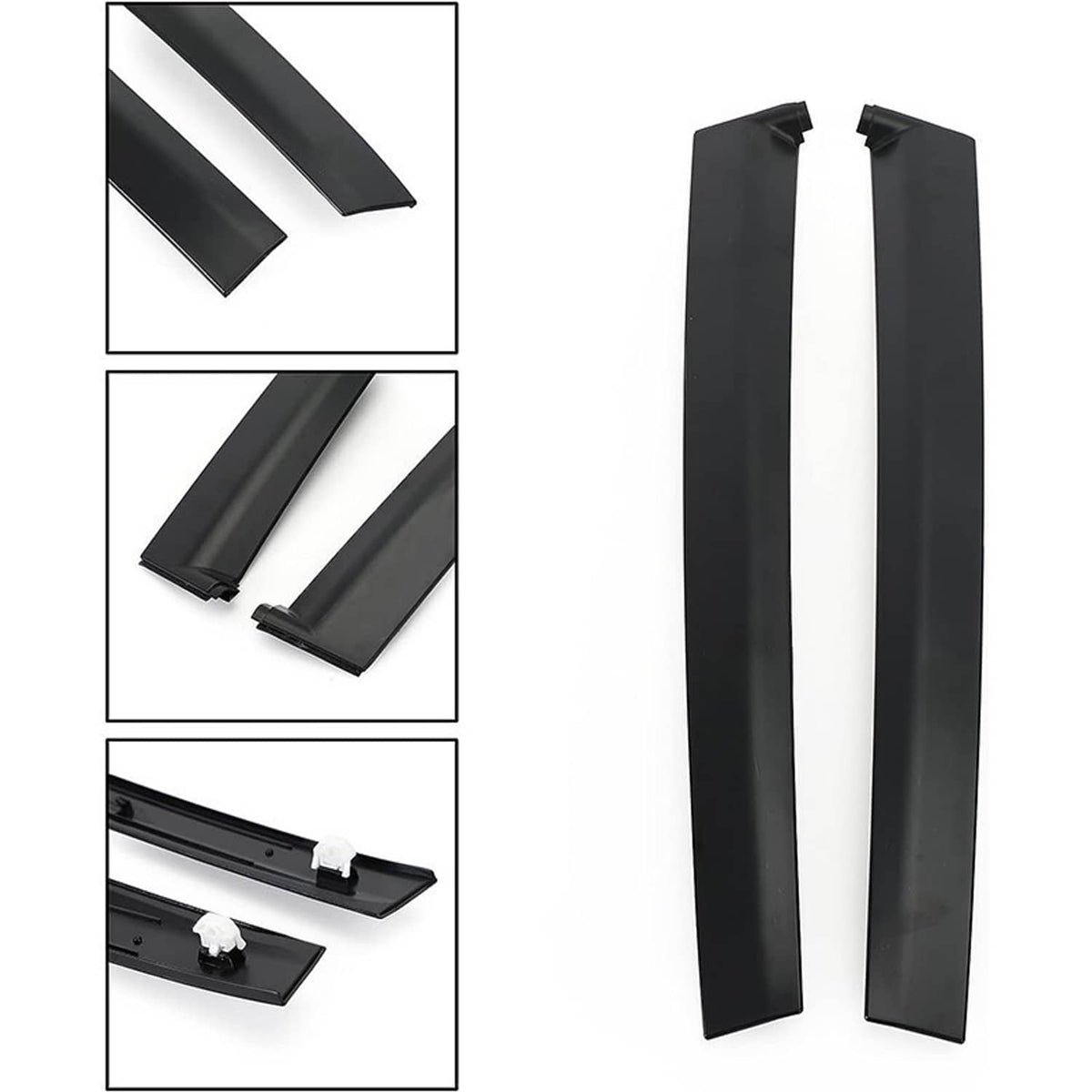 Solidspare Left & Right Side Window Molding Door Sash Trim For 1992-1995 Honda Civic Black