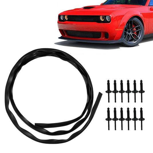 Solid Spare For 2008-2022 Dodge Challenger Engine Hood Bumper Weatherstrip Seal w/ 12*Rivet