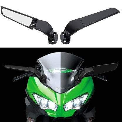 Solidspare Pair Side Mirrors For Yamaha YZF R1 R3 R6 Adjustable Rearview Wind Wing Mirror