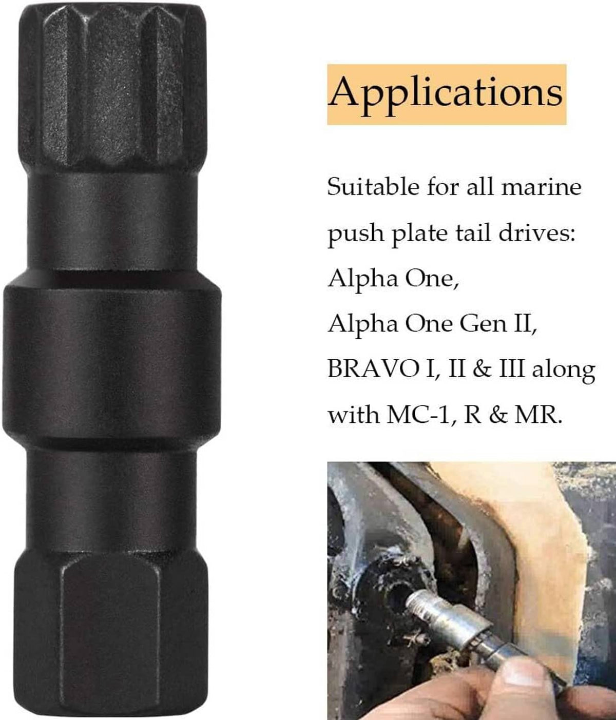 Solid Spare Shift Cable Tool Socket & Hinge Pin Tool for Mercruiser Alpha One Gen I Gen II