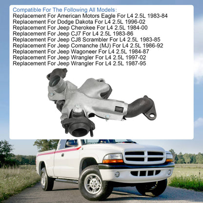 Solidspare Cast Iron Exhaust Manifold w/ Gasket Kit For Cherokee Dakota Truck Wrangler 2.5L