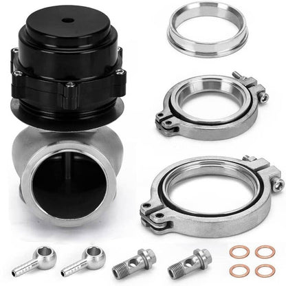 Solidspare Black 60MM Vband Flange Clamp Wastegate EWG Waste Gate 10 & 18 PSI Spring Kits