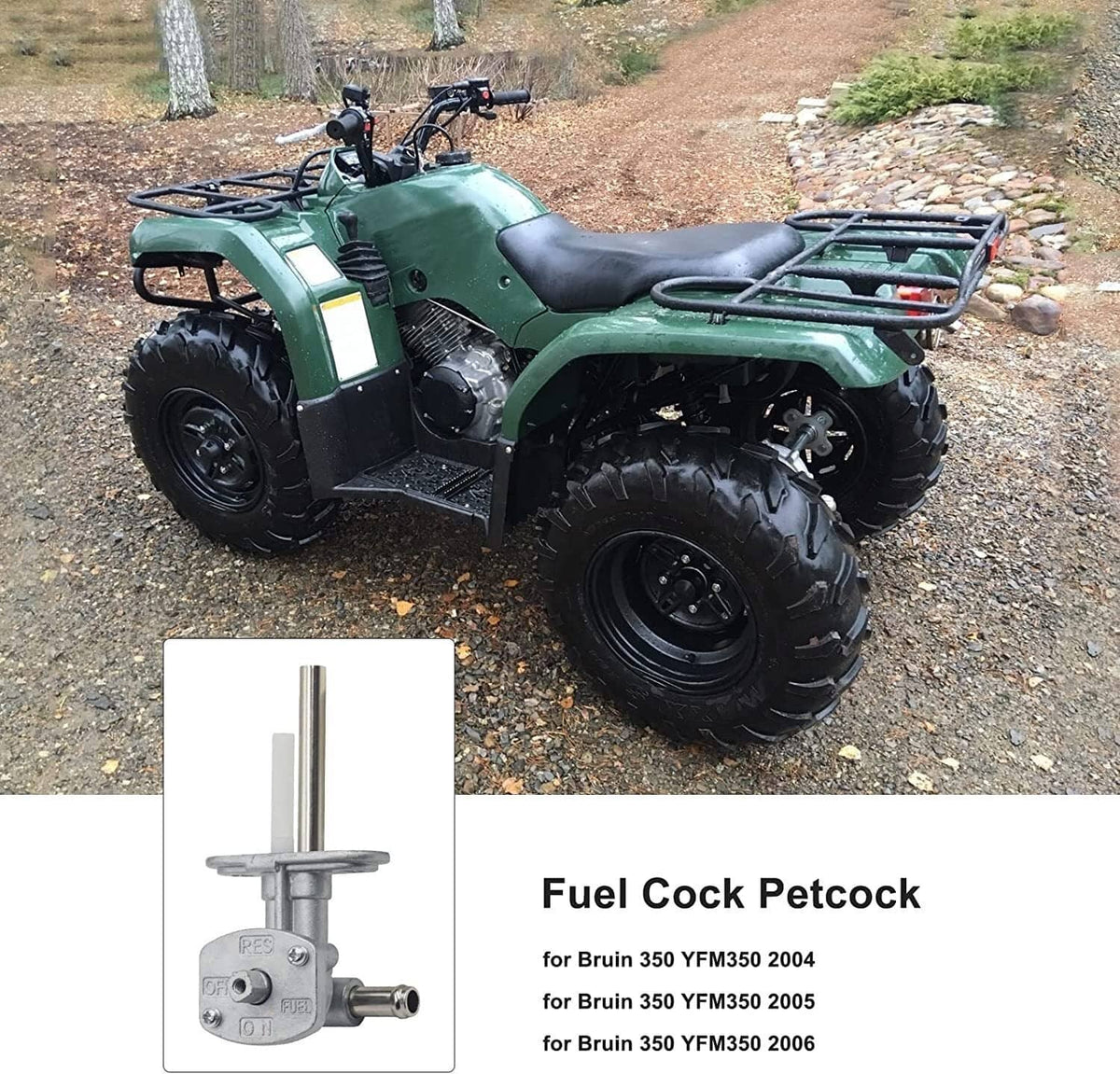 Solidspare Fuel Valve Petcock Tank Switch & Lever Screw For 2002-2008 Yamaha Grizzly YFM660
