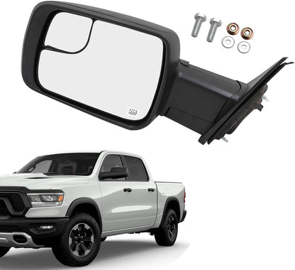 Solidspare Left Side For 2019-2024 Dodge Ram 1500 w/Power Fold Heated Mirror+LED Signal+BSD