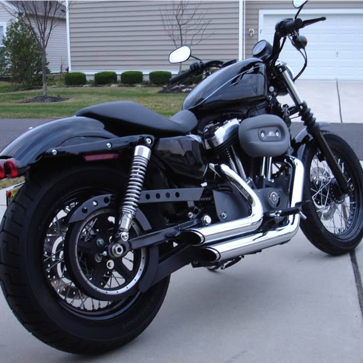 Solidspare Chrome 15" Rear Shocks Absorbers for Harley Sportster 883 Roadster XL883R 02-17