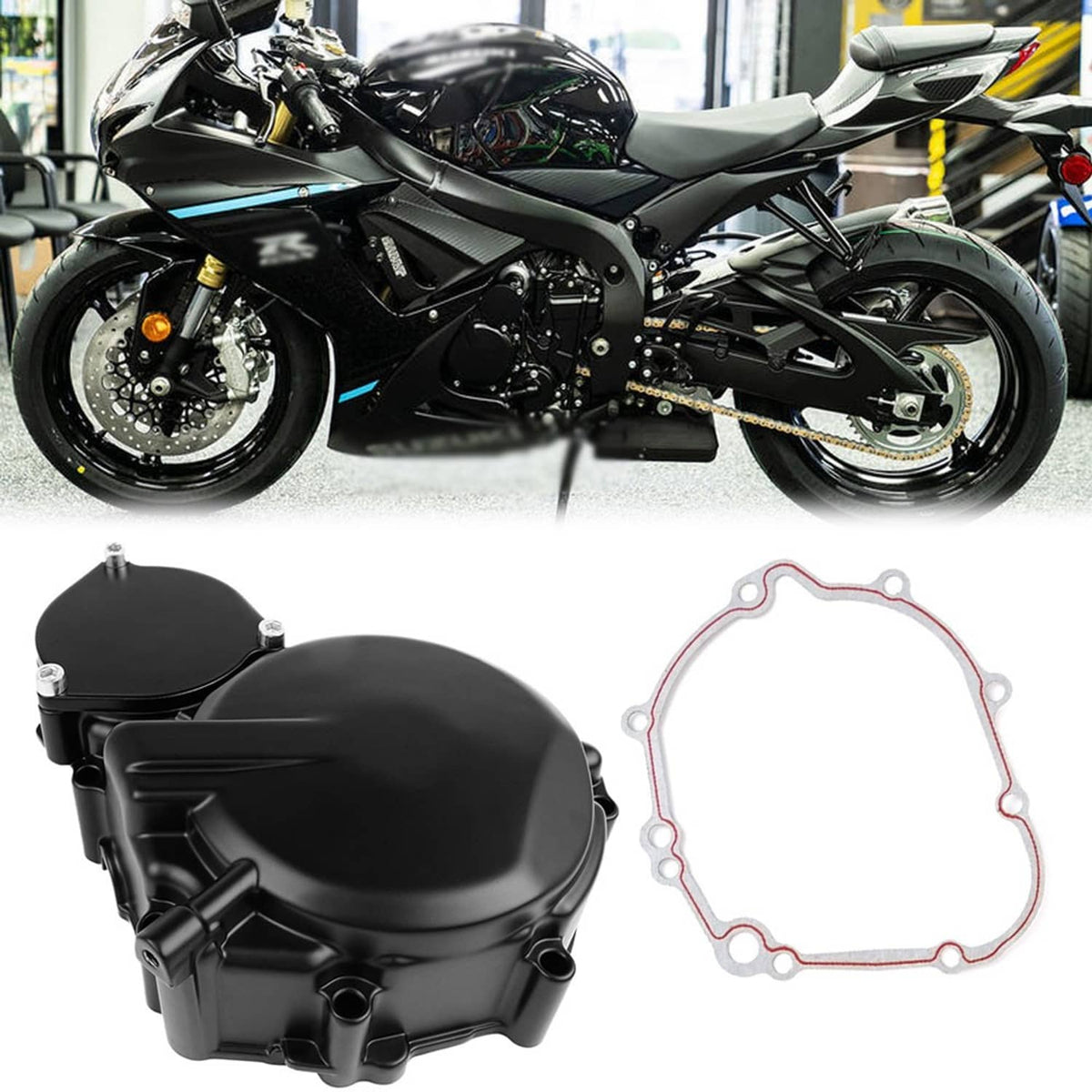 Solidspare Left Aluminum Engine Stator Crankcase Cover For 2006-2025 Suzuki GSXR600 GSXR750