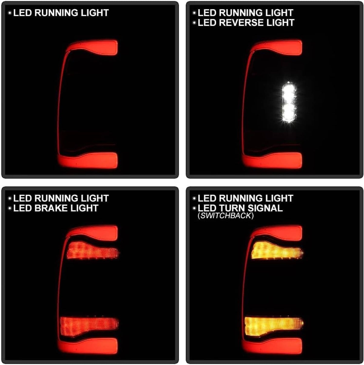 Solidspare 2x Black Bezel LED Tail Lights w/Blind Spot For 2019-2024 Dodge RAM 2500 3500