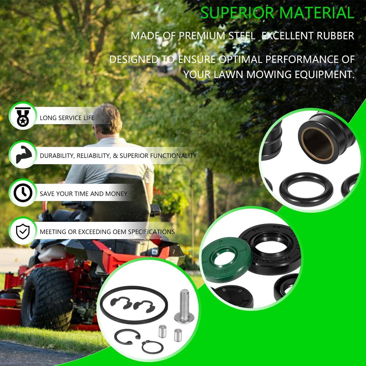 Solid Spare For Hydro-Gear 72994 Gear Transmission Seal Kit For ZT-2800, ZT-3100, ZT-3400