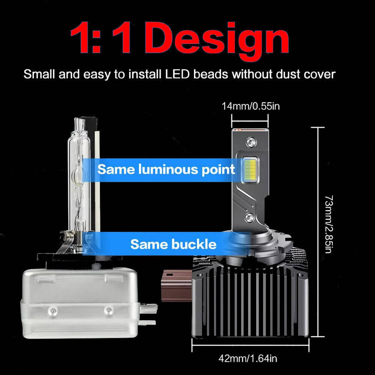 Solidspare Set D1S D1R LED Headlight Bulbs 240W 6000K Super White HID Xenon Conversion Kit