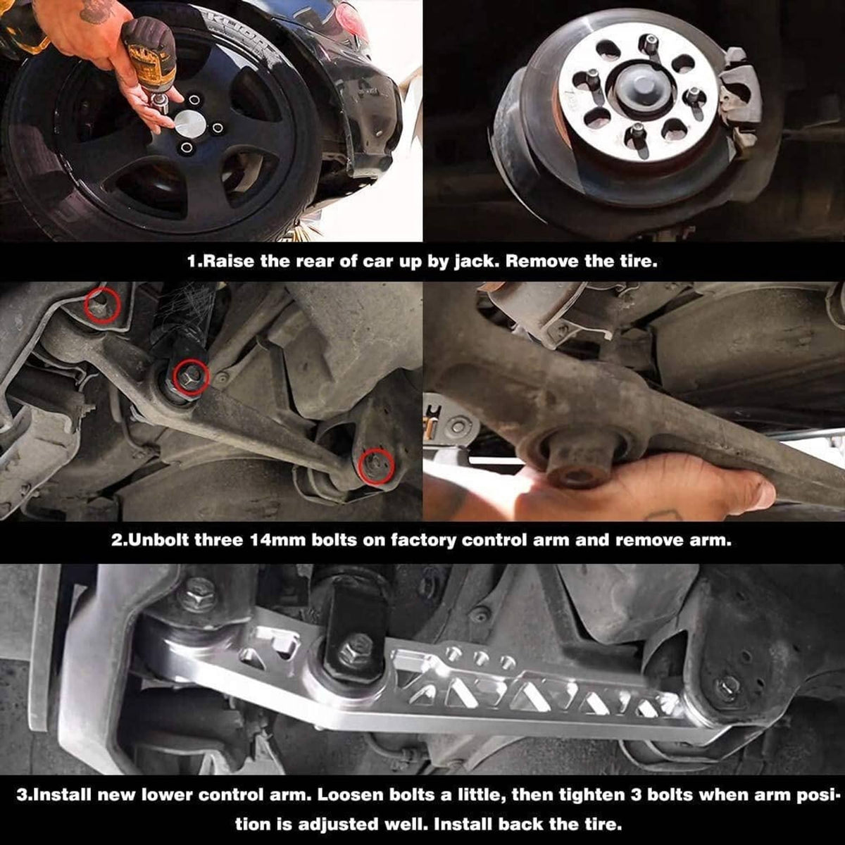 Solidspare Silver Pair Rear Lower Control Arm for 88-95 Honda Civic CRX 94-01 Acura Integra