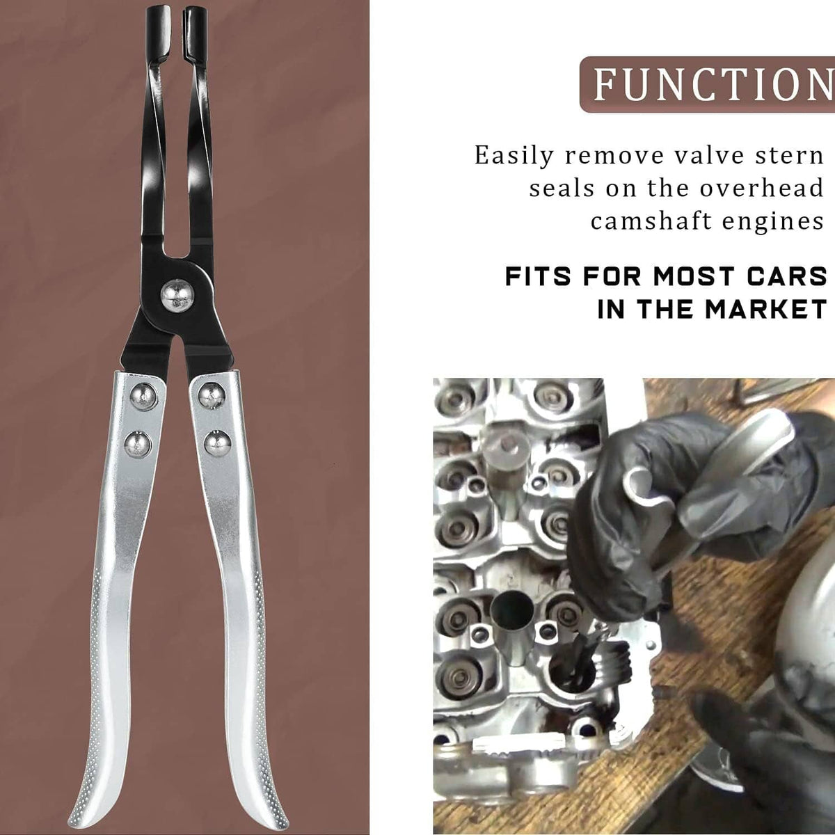 Solid Spare 36050 Valve Keeper Remover + 19700 Valve Holder + HW0107 Valve Stem Seal Pliers