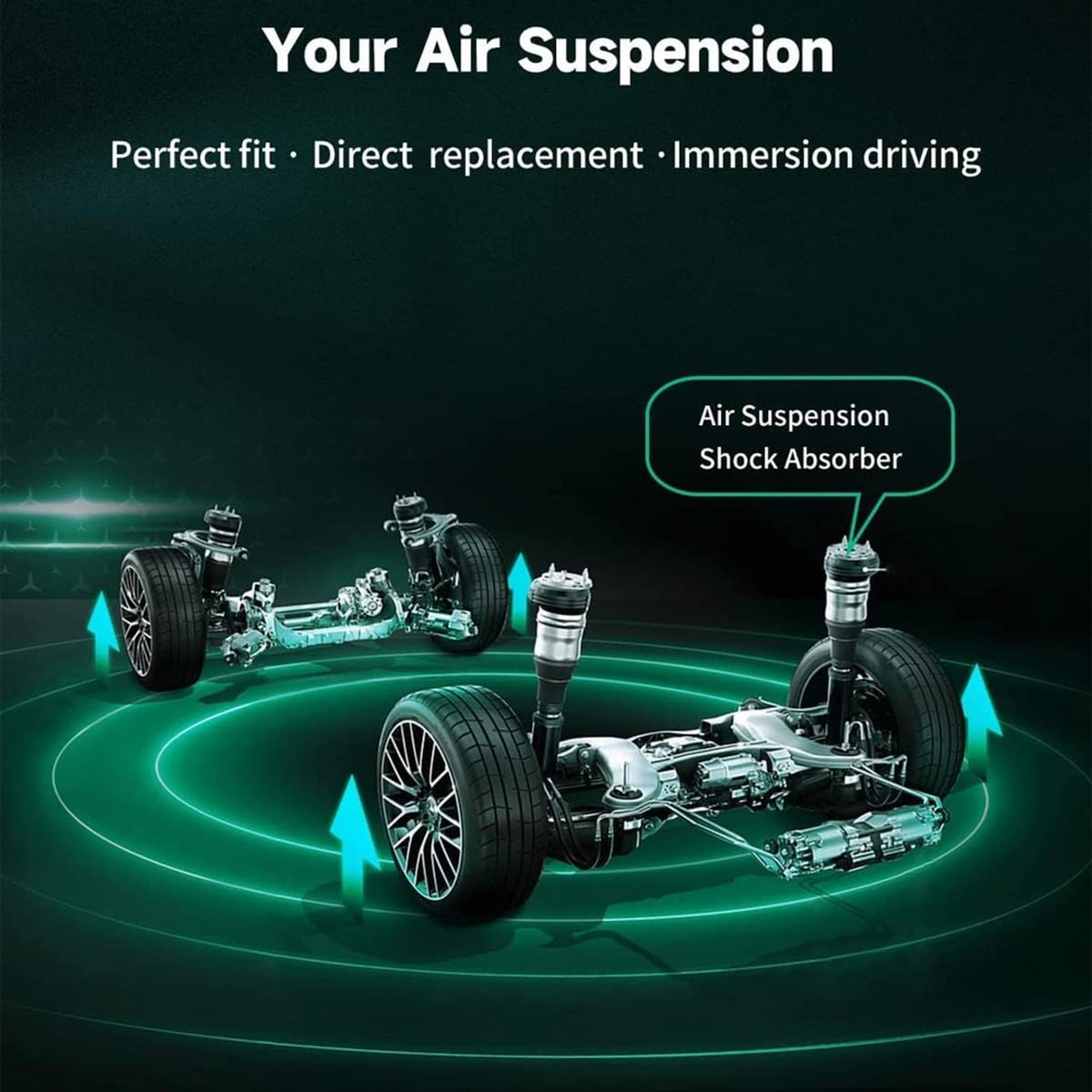 Solidspare Pair Front Air Suspension Struts Shock For Bentley Continental GT Left & Right