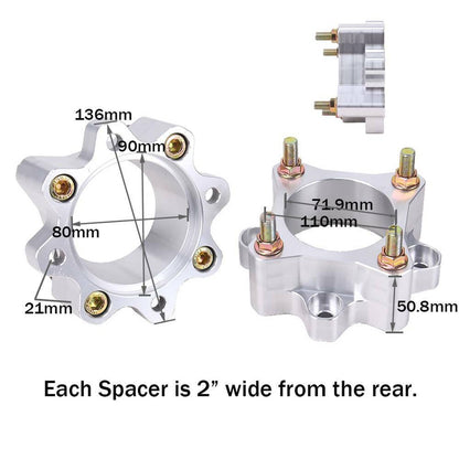 Solidspare Front + Rear Wheel Spacers 4/144 4/110 (3" 4") Fit For Honda TRX 450R TRX400EX