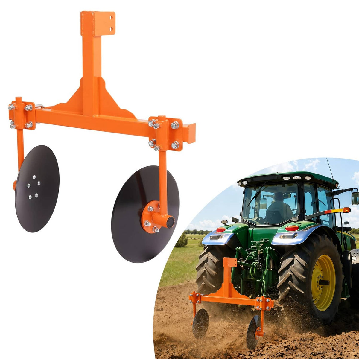 Solidspare 48" Adjustable Disc Bedder Disc Harrow For Cat 1 Tractors Steel 3 Point