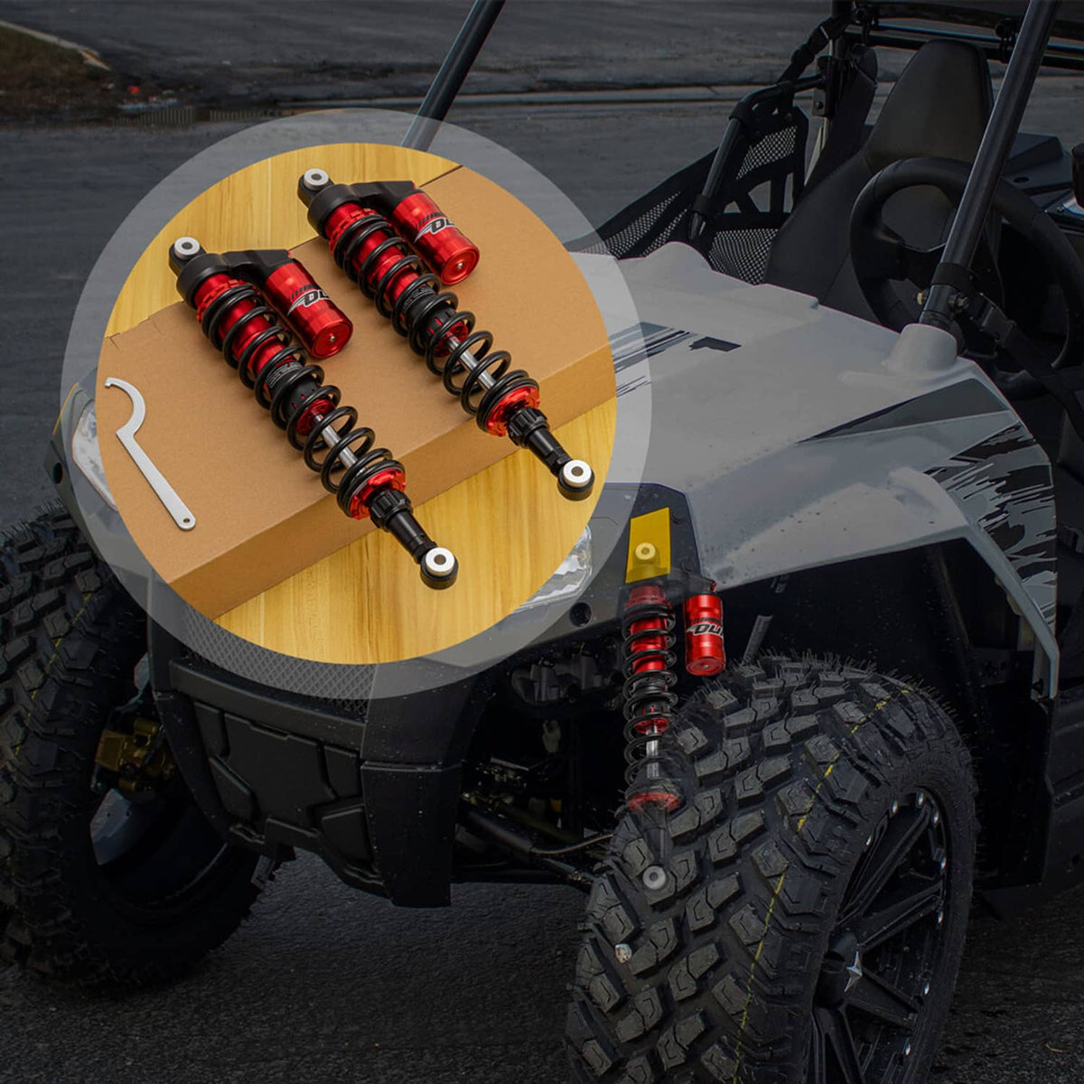 Solidspare 4X Adjustable Front and Rear Air Shocks Absorbers For Polaris RZR 170 2009-2021