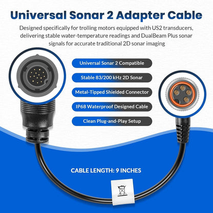 Solidspare 1852073 MKR-US2-13 Universal Sonar 2 Adapter Cable for Humminbird XPLORE APEX