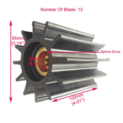 Solid Spare 2X Impeller for Sherwood 29000K 500192 G2902-01 G2902X G2903-1 G2904-01 G2904X