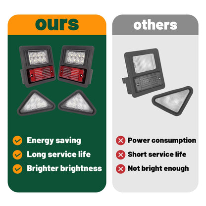 Solidspare 4x LED Headlight Tail Exterior Light Kit For Bobcat Skid Steer Loader