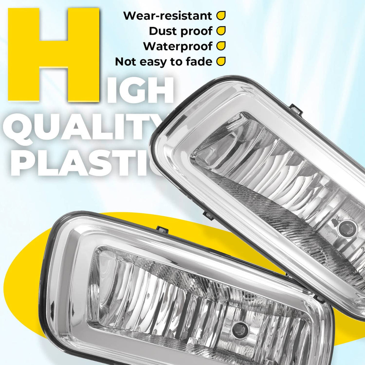Solid Spare Fog Lights Assembly Clear Lens w/ Bulbs For 04-06 Ford F-150 06 Lincoln Mark LT
