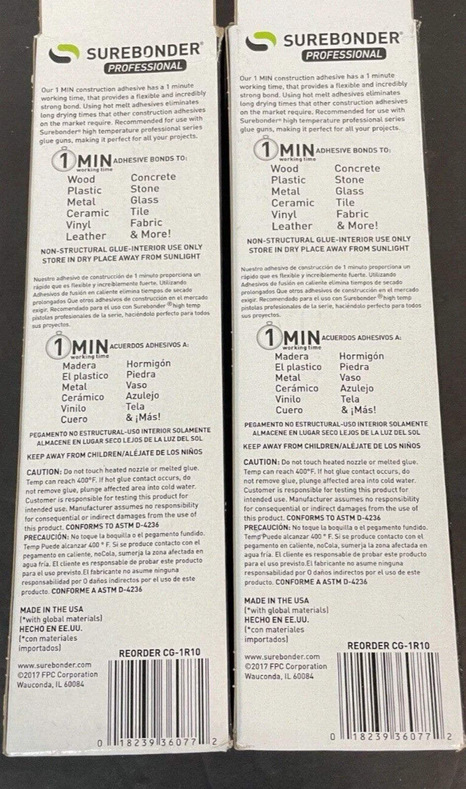 (2) Construction Grade Adhesive Hot Melt Glue Sticks, Full Size 10" Length