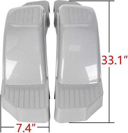 Solidspare 2PCS 12" Trailer Fenders w/Steps Wheels Tires Skirt Boat Gray Single Axle 300LBS