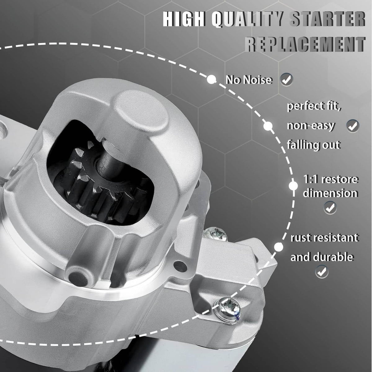 Solidspare Starter For GMC Acadia 2007-2016 V6 3.6L 217cid 12588493 M0T35872 SMT0307 17986