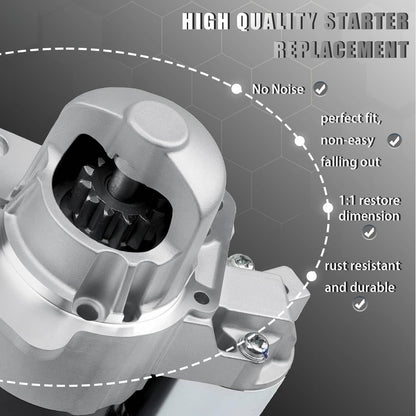 Solidspare Starter For GMC Acadia 2007-2016 V6 3.6L 217cid 12588493 M0T35872 SMT0307 17986