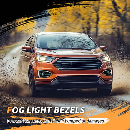 Solid Spare Pair Front Bumper Fog Lights Lamps Harness Switch Kit For Ford Edge 2015-2018