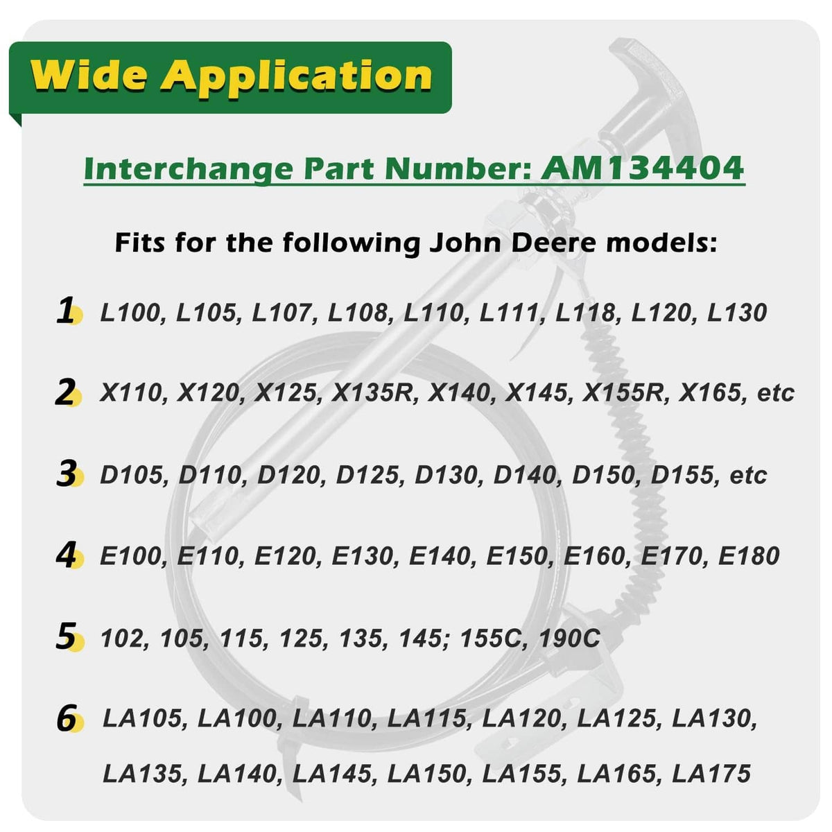 Solidspare AM134404 Spout Control Input Cable Replaces for John Deere Chute Deflector Cable