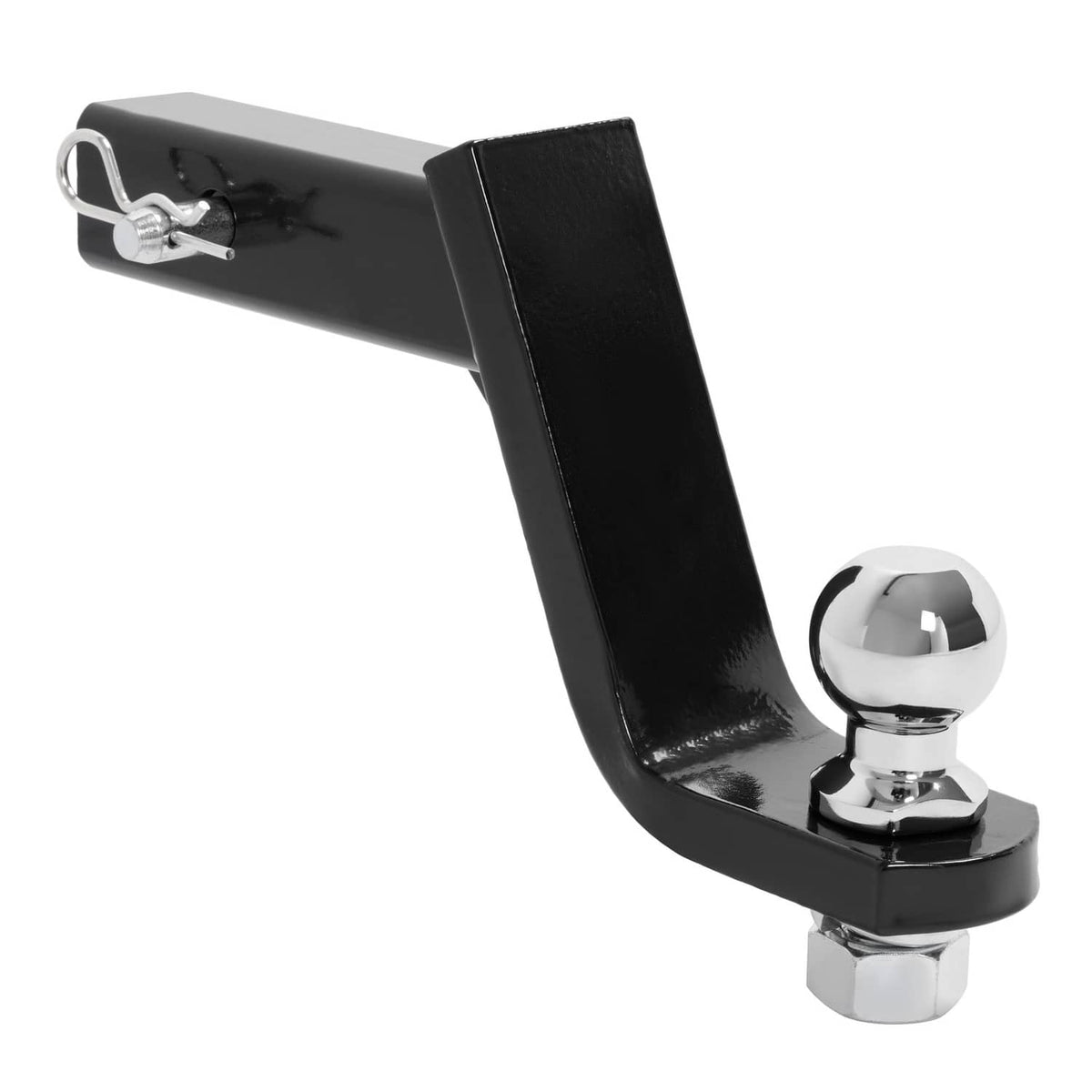 Solid Spare Trailer Hitch Ball Mount with 2" Ball & Pin Fits 2" Receiver 7500 lbs 6"Drop