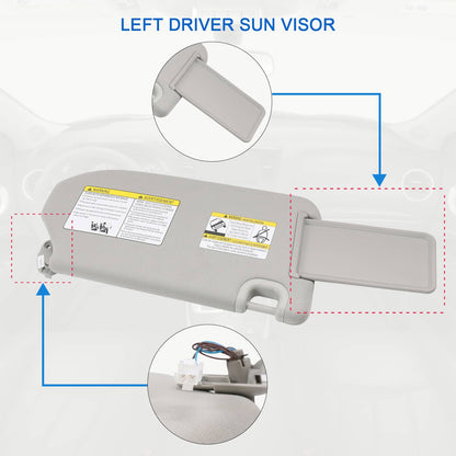 Solidspare Left Driver Side Sun Visor W/Mirror & Light For Nissan Pathfinder 2013-2018