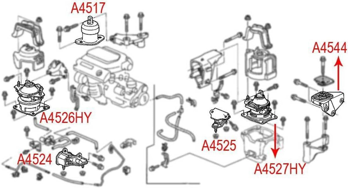 Solidspare 6PCS Engine Motor & Transmission Mount Set For 2003-2007 Honda Accord 2.4L Auto