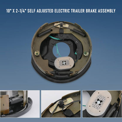 Solidspare 2 Pairs 3500 lbs Electric Trailer Brake 10"x2-1/4" Self-Adjusting Assembly