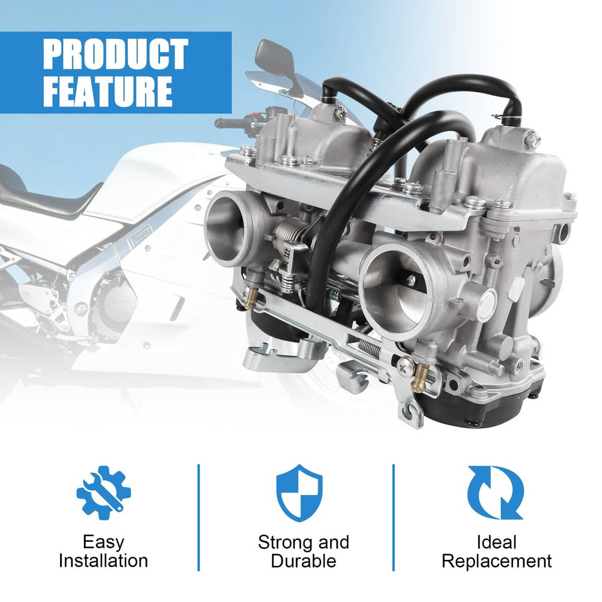 Solidspare Carburetor For Kawasaki Ninja 500 EX500 GPZ500 1987-2009 15001-1334 15002-1492