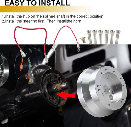 Solidspare 5 & 6 Hole Steering Wheel Polished Short Hub Adapter Ididit For GM