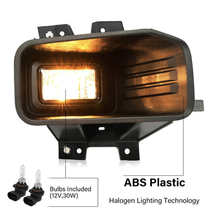 Solid Spare Clear Lens Halogen Fog Lights Lamps Set Pair For Ford F-150 F150 2018-2020