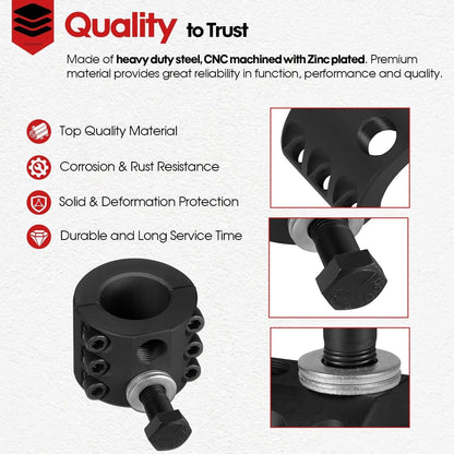 Solid Spare Steering Stabilizer Tie Rod Clamp 1-3/8" for Jeep Wrangler JK TJ XJ ZJ MJ 07-18