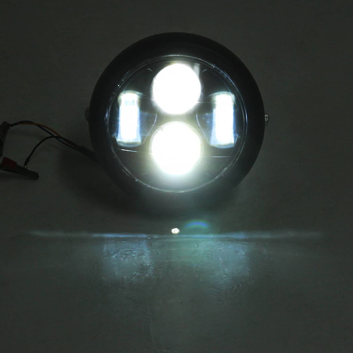 Solidspare New 6.5'' Motorcycle LED Headlight W/ Bracket Fit For Harley Bobber Cafe Racer
