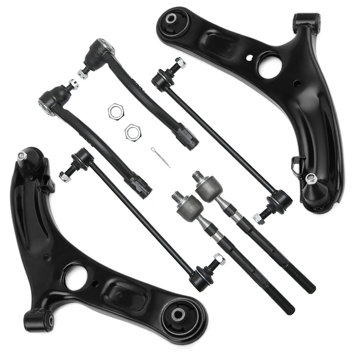 Solidspare For Hyundai Elantra Veloster Front Lower Control Arms w/ Ball Joints Tie Rod Kit