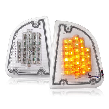 Solid Spare Pair Clear LED Turn Signal Lights Fit For 86-08 KW Kenworth K300 T300 T330 T600