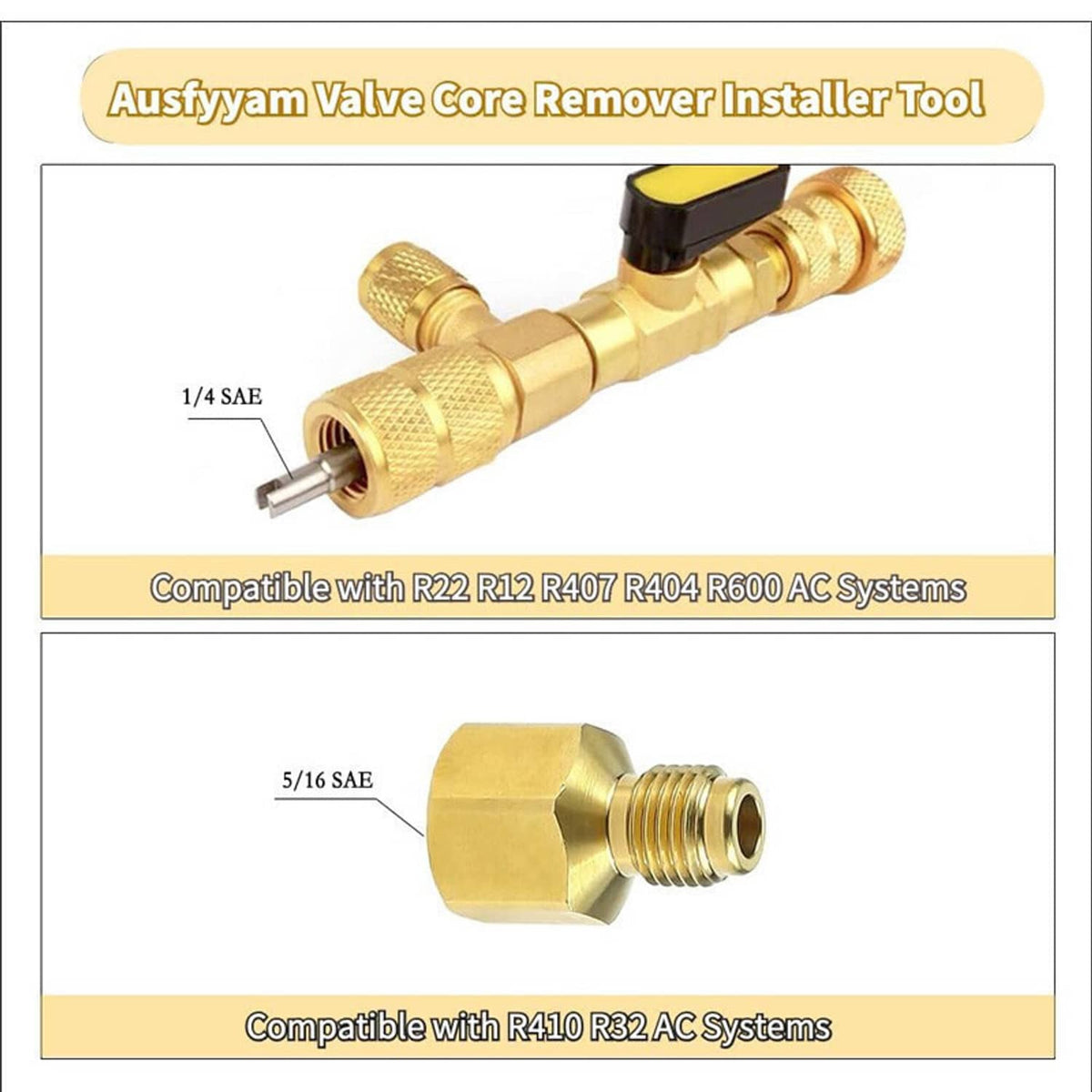 Solidspare Valve Core Remover Installer Tool & HVAC Service Wrench with Hex Bit Adapter Kit