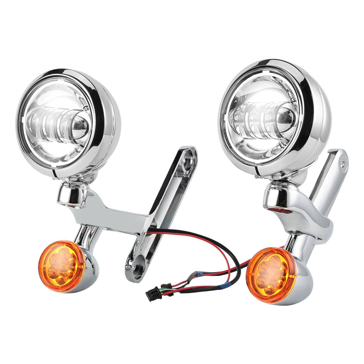 Solidspare LED Auxiliary Passing Spot Fog Lights w/ Turn Signal Light For Harley FLHX 06-22