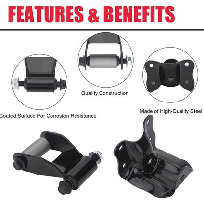 Solidspare 2Pcs Rear Leaf Spring Rear Hanger Bracket + Shackle Set for Ford Ranger Mazda