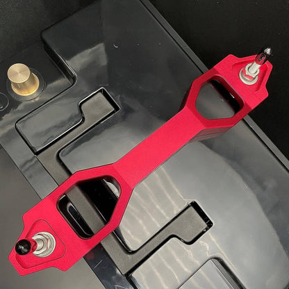Solidspare Aluminum Car Battery Tie Down Mount Bracket Brace Bar & 10 Inch J Bolts